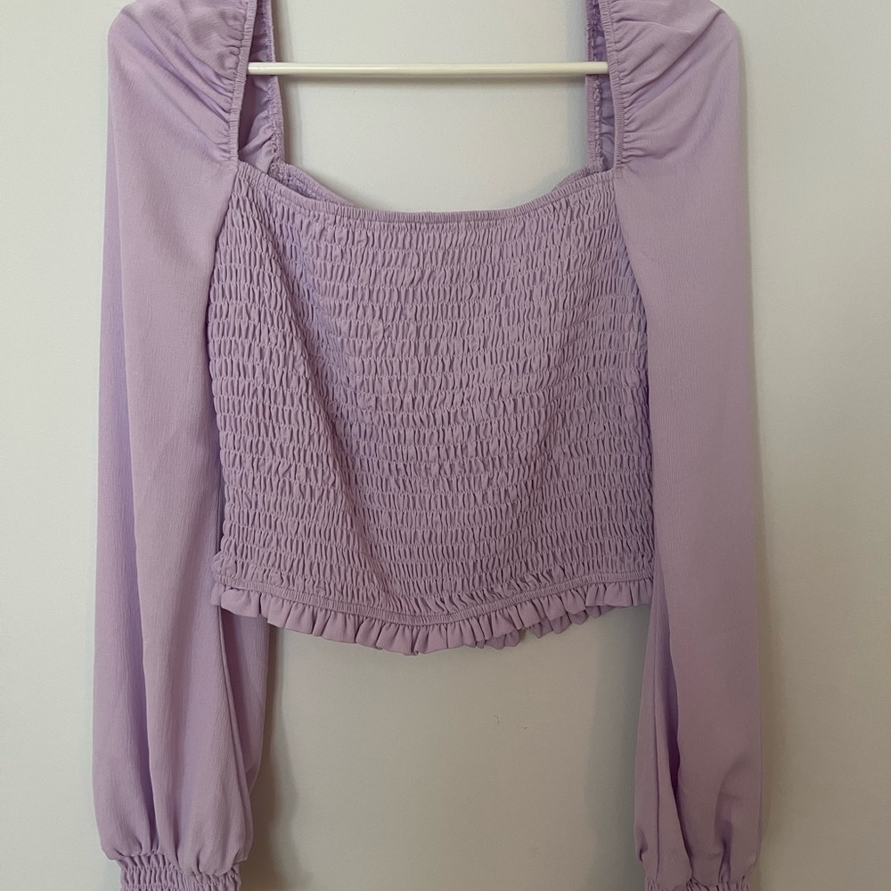 Revolve Super Down Smocked Crop Top